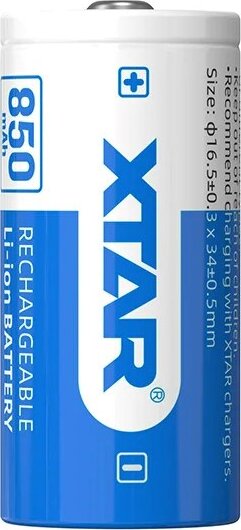 Xtar 16340 Újratölthető Li-ion R-CR123 elem 850mAh 3,7V