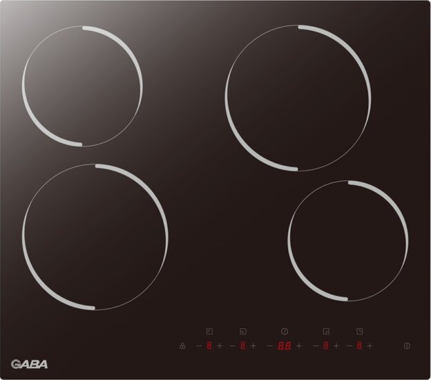 Gaba GMH-C-4 Beépíthető 4 zónás elektromos Főzőlap 6000 Watt - Fekete