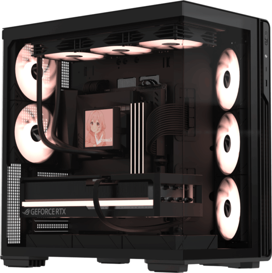 Formula Crystal Z7 PA Black midi torony Számítógépház + 5db 120mm ventilátor - Fekete Formula Crystal Z7 PA Black midi torony Számítógépház + 5db 120mm ventilátor - Fekete