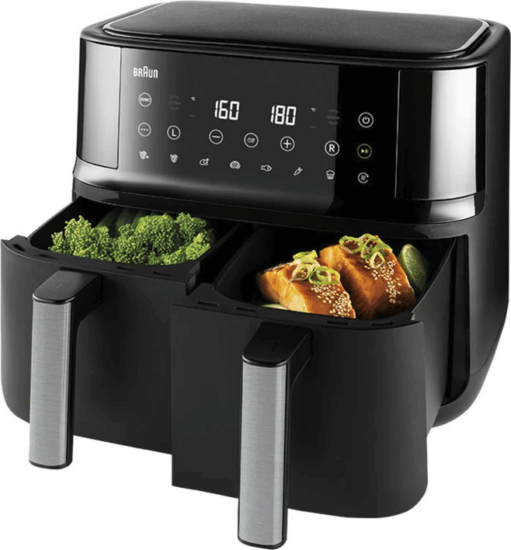 Braun TD 3030I TwinCook 3 AirFryer Forrólevegős sütő 8L 2850 Watt - Fekete