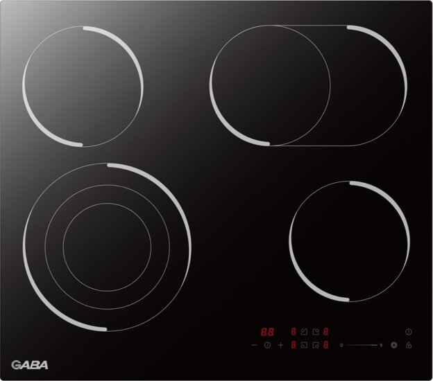 Gaba GMH-C-4TZS Beépíthető 4 zónás elektromos Főzőlap 6700 Watt - Fekete