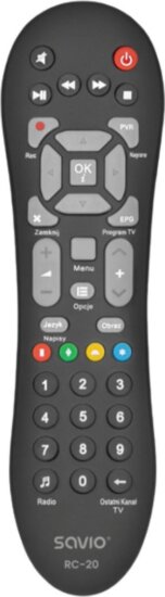 Savio RC-20 Univerzális távirányító Cyfrowy Polsat set-top boxokhoz - Fekete