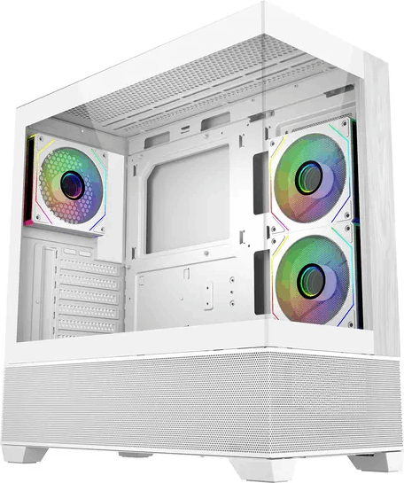 Cooler Master Elite 690 White Midi torony Számítógépház + 3db 120mm ventilátor - Fehér