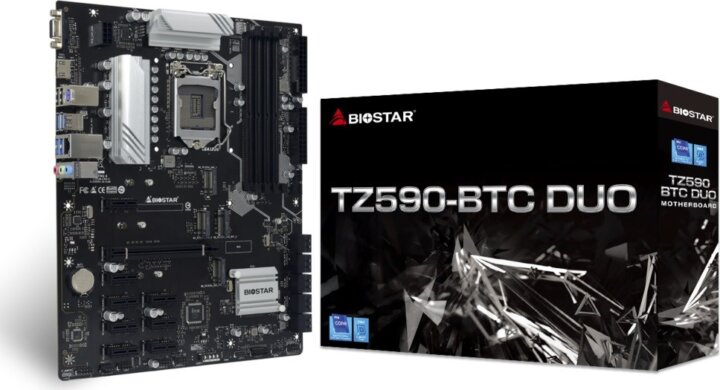 Biostar TZ590-BTC DUO Intel Z590 DDR4 LGA1200 ATX Alaplap