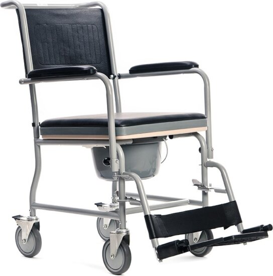 MDH PLW006VC Összecsukható WC Kerekesszék Max 110kg - Fekete