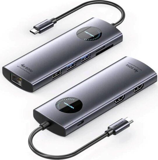 Vention TQVHB 9-in-1 Univerzális USB-C Laptop Dokkoló Állomás 100 Watt Vention TQVHB 9-in-1 Univerzális USB-C Laptop Dokkoló Állomás 100 Watt