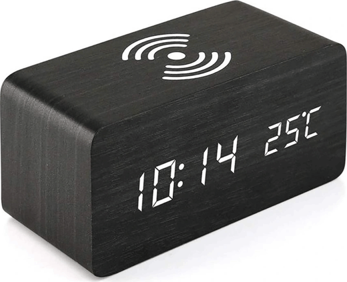 Iris DC-100-WF Digitális Asztali ébresztőóra - Fekete