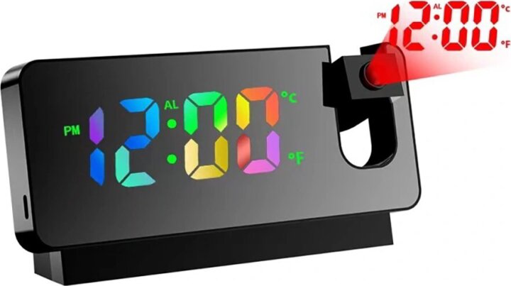 TOO DCP-555-B-RGB Digitális Projektoros RGB Ébresztőóra - Fekete