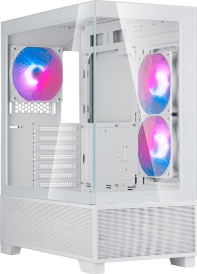 SilverStone Lucid 05 Midi torony számítógépház + 3db 120mm ventilátor - Fehér