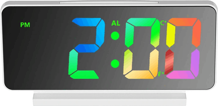 TOO DC-224-W-RGB Digitális Ébresztőóra - Fehér