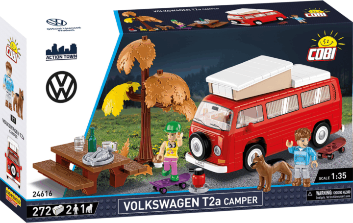 Cobi 24616 Volkswagen T2a Camper Lakóautó 2 figurával 272 darabos Építőjáték