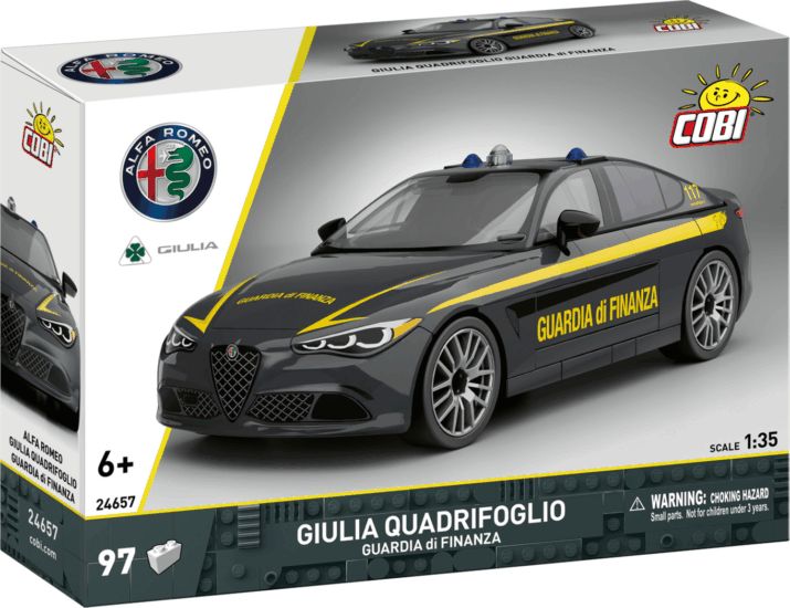 Cobi 24657 Giulia Quadrifoglio Guardia di Finanza autó 97 darabos Műanyag makett 1:35