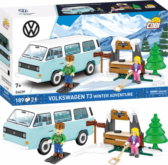 Cobi 24639 Volkswagen T3 Téli kaland 2 figurával 189 darabos építőjáták