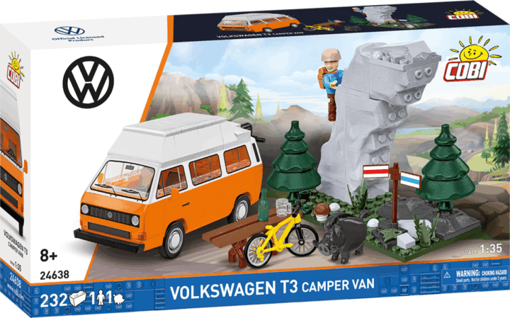 Cobi 24638 Volkswagen T3 Lakóautó figurával 232 darabos építőkészlet