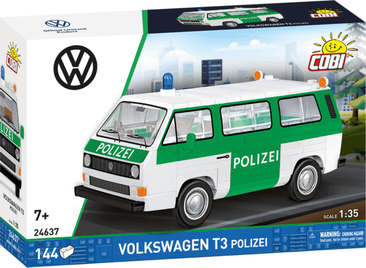 Cobi 24637 Volkswagen T3 rendőrautó 144 darabos műanyag makett 1:35