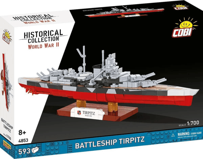 Cobi 4853 Battleship Tirpitz Hajó 593 darabos Műanyag makett 1:700