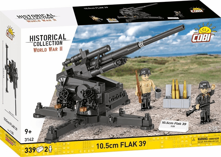 Cobi 3142 10,5 cm Flak 39 Ágyú 2 figurával 339 darabos Építőjáték