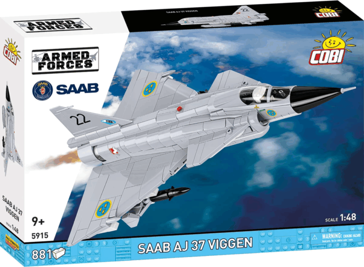 Cobi 5915 Saab AJ 37 Viggen Repülő 881 darabos műanyag makett 1:48