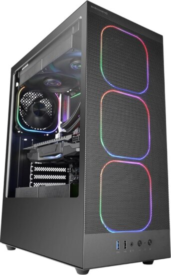 Tacens Mars MC-NEBULA Midi Torony Számítógépház + 4db 120mm ARGB ventilátor - Fekete