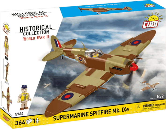 Cobi 5764 Supermarine Spitfire Mk.IXe Repülőgép pilótával 364 darabos építőjáték