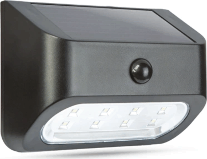 Garden of Eden 55282 Kültéri Napelemes Mozgásérzékelő Fali LED lámpa - Fekete