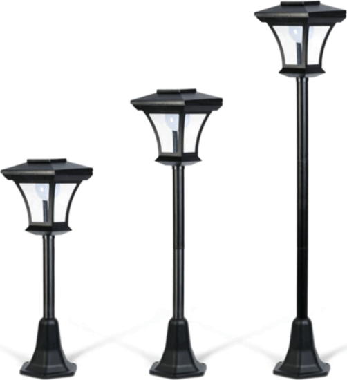 Garden of Eden 11404 Napelemes Kerti LED Kandeláber Lámpa Állítható magassággal - Fekete