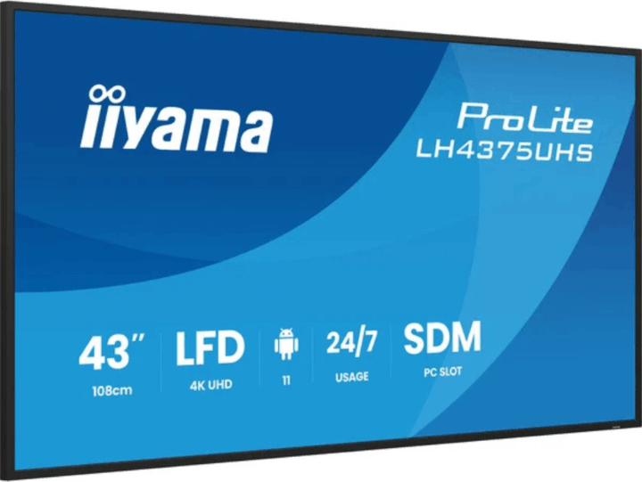 iiyama 42,5" LH4375UHS-B2AG 16:9 UltraHD 4K LED Üzleti kijelző Public Display
