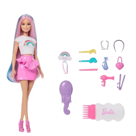 Mattel JJP07 Barbie Tündöklő Szivárványhaj baba