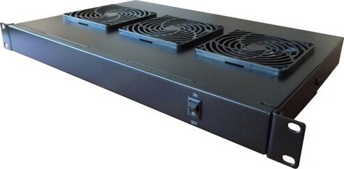 Excel IVU3-BK 3 Ventilátoros 19" Rackszekrény Hűtőegység + Kapcsoló - Fekete