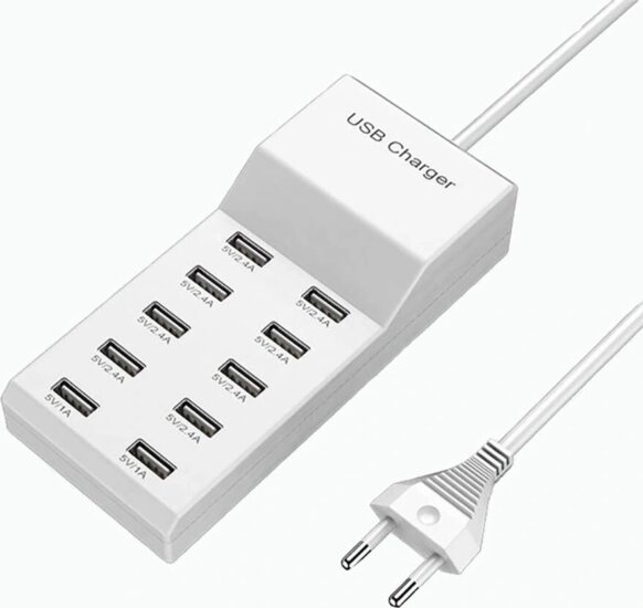 IRIS Uta-100 Hálozati 10xUSB Töltőállomás 50W - Fehér