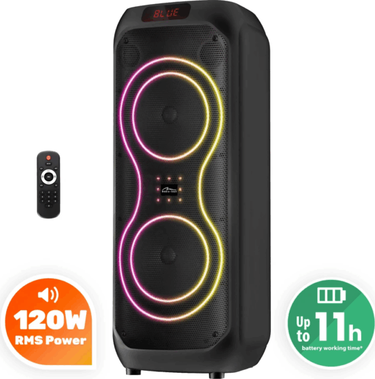 Media-Tech MT3185 Akkus Hordozható Bluetooth Hangszóró 120W - Fekete