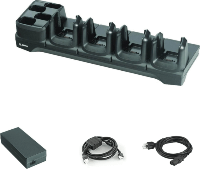 Zebra CRD-MC33-4SC4BC-01 MC3300x Adatgyűjtő terminál 4 foglalatos Akku Töltőállomás - Fekete