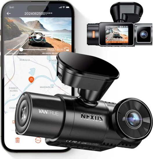 Vantrue N2X 2,7K WiFi / LTE Autós Menetrögzítő Kamera - Fekete