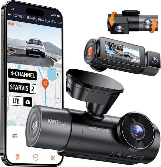 Vantrue N5 S WiFi Autós Menetrögzítő Kamera szett - Fekete