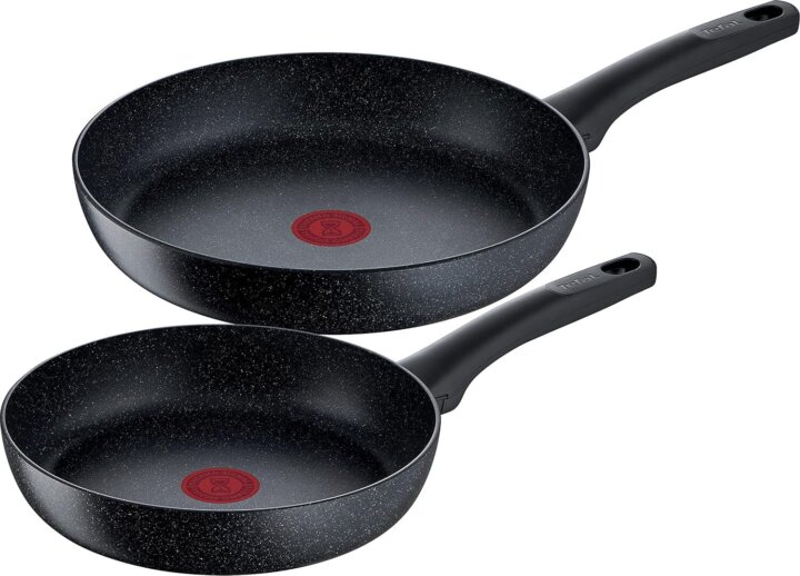 Tefal G28191 Black Stone 2 részes Serpenyő készlet 24 / 28 cm - Matt fekete