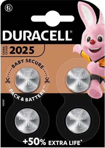Duracell CR2025 Lítium Gombelem 3.0V (4db / csomag)