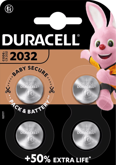Duracell CR2032 Lítium Gombelem 3.0V (4db / csomag)