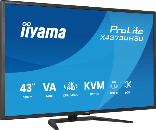 iiyama 42.5" X4373UHSU-B2 ProLite 16:9 4K UltraHD VA LED Monitor - Fekete