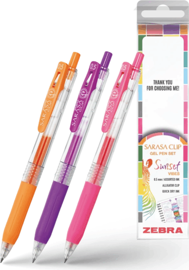 Zebra Sarasa Clip Gelpen 0,7mm Sunset vibes 3 darabos zseléstoll készlet - Többféle