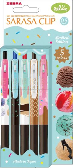 Zebra Sarasa Clip 0,5mm Ice Cream 5 darabos zselés toll készlet