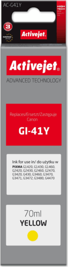Activejet (Canon GI-41Y) Utángyártott Tintapatron 70ml - Sárga