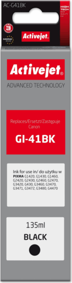 Activejet (Canon GI-41BK) Utángyártott Tintapatron 135ml - Fekete