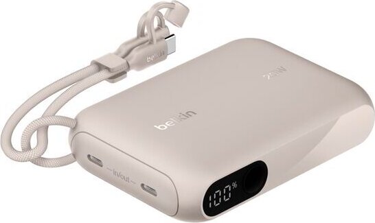 Belkin BPB027hqSD Powerbank 10.000mAh 20W + USB-C Kábel - Bézs