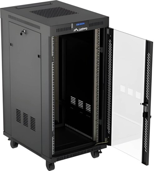 Lanberg 19" Szabadon Álló Rack Szekrény 24U 600x800mm - Fekete