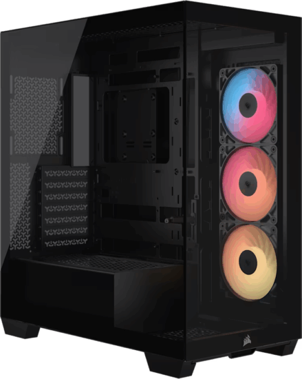 Corsair 3500X RS-R ARGB Midi Tower Számítógépház + 3db 120mm ventilátor - Fekete