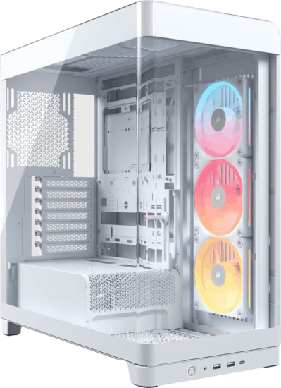 Corsair 4500X LX-R RGB Midi totony Számítógépház + 3db 120mm ventilátor - Fehér