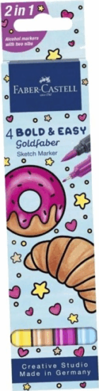 Faber Castell FC164817 Kétoldalas filctoll készlet - Vegyes színek (4 db / csomag)