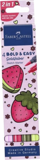 Faber Castell FC164816 Kétoldalas filctoll készlet - Vegyes színek (4 db / csomag)