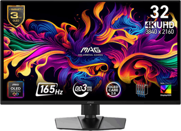 MSI 31,5" 322UP 16:9 UHD QD-OLED Gaming Monitor - Fekete