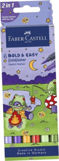 Faber Castell FC164814 Kétoldalú filctoll készlet - Vegyes színek (6 db / csomag)